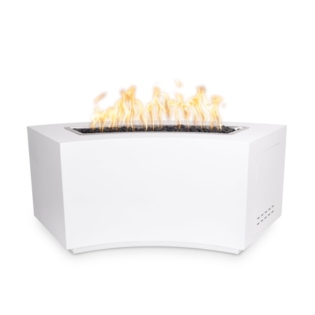 The Outdoor Plus 72 Curved Dixie Fire Pit, Powder Coated Metal, Black, Spark Ignition with Flame Sense, Natural Gas OPT-DXPC72FSEN-BLK-NG